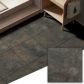 WOWSTAR 30-Pack Peel and Stick Floor Tiles, 12 x 12in Vinyl Flooring Tiles, Self-Adhesive Waterproof Flooring Planks for Kitchen, Dining Room, Bedrooms, 30 Sq. Ft - Brown Fine Sand Texture