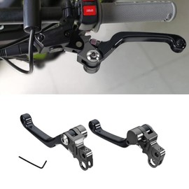 BILLFARO 2Pcs Clutch Lever,Electric Dirt Bike Aluminum Left & Right Adjustable Folding Pivot Brake Hand Levers Replacement for Sur Ron Light Bee X/S Segway X260 X160 (Black)