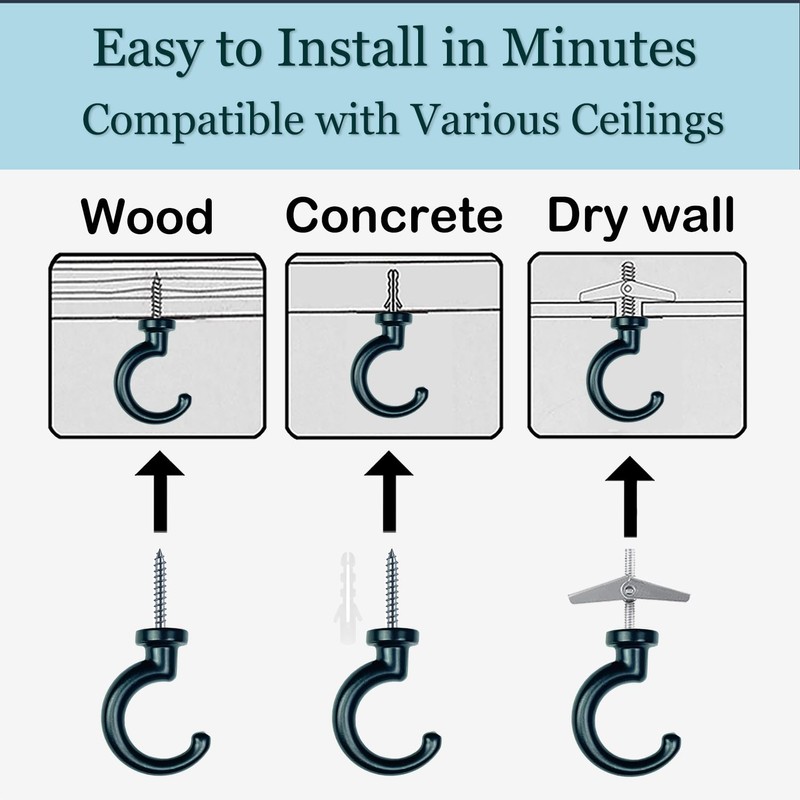 OBSTKUCHEN Large Swag Ceiling Hooks Heavy Duty Swag Hook with