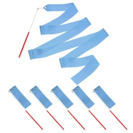 PATIKIL Dance Ribbons, 6 Pack 78.7 Inch Gymnastics Dance Streamers with Non-Slip Wand Dance Flags for Gifts, Dancing, Talent Shows, Baton Twirling, Light Blue