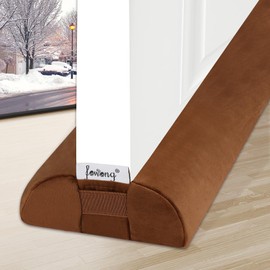 fowong Door Draft Stopper 36 Inch Triangle Under Door Noise Bolcker Door Sweep for Bottom of Door, Soundproof Door Seal for Interior Exterior Doors Adjustable Window Breeze Blocker Brown