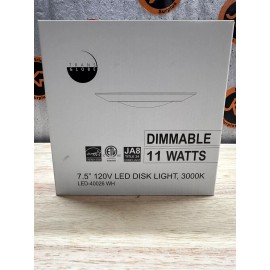 Trans Globe Dimmable 11 Watts 7.5 120v LED Disk Light 3000k LED-40026 WH New