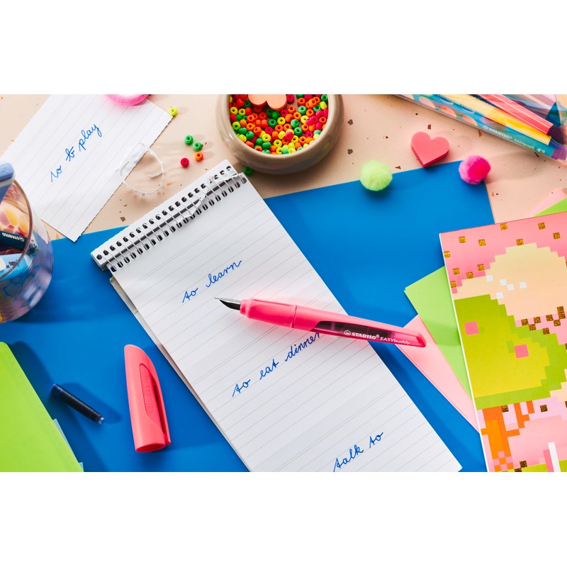 STABILO EASYbuddy NEON - Penna Stilografica Ergonomica per Bambini -