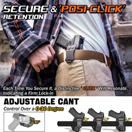 Amberide IWB KYDEX Holster Fit: Heckler & Koch (H&K) VP9 Pistol, Inside Waistband Concealed Carry, Adjustable Cant & 'Posi-Click' Retention, USA Made by Amberide