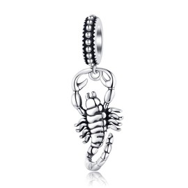 NewL Scorpio Zodiac Pendant 925 Sterling Silver Original 3D Design Jewellery Fits Bracelet or Necklace, Sterling Silver