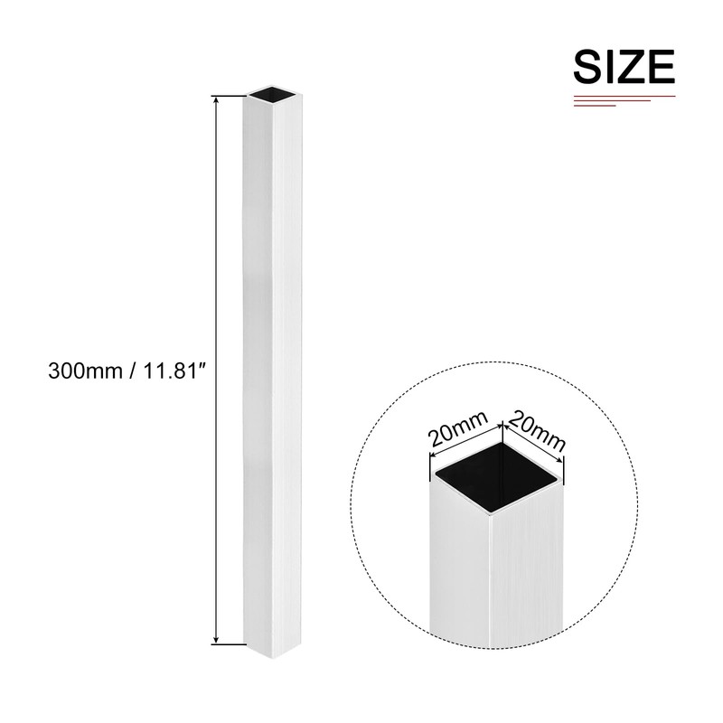 DTGN 20mmx20mmx1.2mmx300mm(Width x Wall Thickness x Length) Square Pipe -