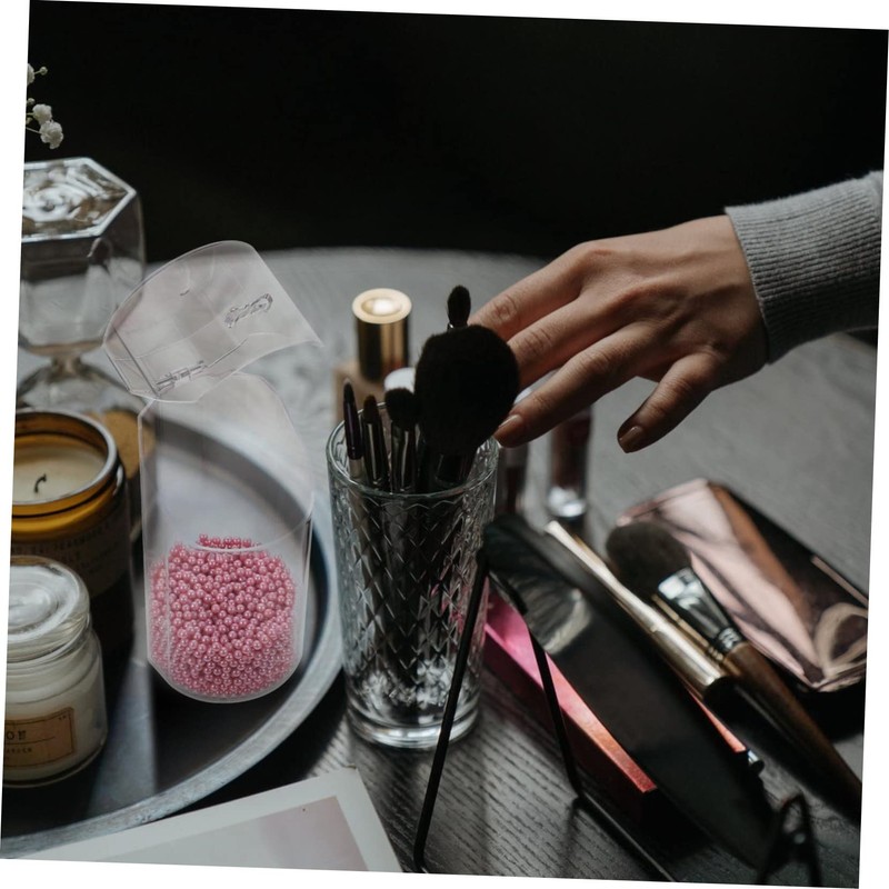 Minkissy 1pc Acrylic Makeup Brush Organizer Bucket Transparent Dustproof Cosmetic