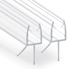 2PCS Shower Door Bottom Seal Strip, Clear PVC, 36" Length, Fits 8mm Thick Glass, Prevents Leaks & Water Damage, Easy Installation, No Adhesive Required (Clear, 36in for 5/16"(8mm) Door)