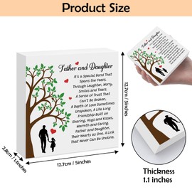 Dad Gifts From Daughter Father’s Day Gift Wood Box Sign Christmas Birthday Retirement Gifts for Father Daddy Dad I Love You Gift Wooden Plaque Box Sign Desk Decor