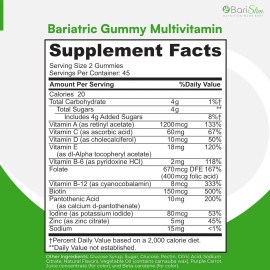 Multivitaminico Bariatrico Con 90 Gomitas Hecho En Usa