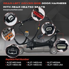 AL3Z14631AAA Rear-Left Driver-Side Door Harness with Rear Heated Seats Compatible with Ford F150 FX2/FX4/Lariat/Platinum 2010-2014,SVT Raptor 2011-2013,Limited 2013-2014 Crew Cab Replace AL3T14633AA