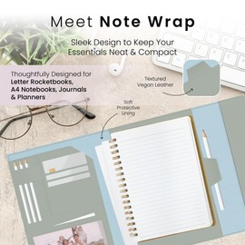 Slim Lightweight Organizer Cover for Rocketbook, Planner, Notebook - Letter Size A4 Fits 8.5x11 Books, Soft & Flexible Faux Leather Smart Notebook Cover, Rocketbook Accessories