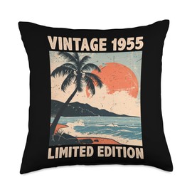 Vintage 1955 70 Years Old - Retro 70th Birthday Decorations Throw Pillow