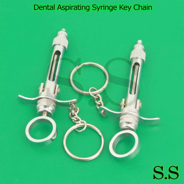 S.S 3 Dental Aspirating Syringe Key Chain Dentist Surgical Instruments