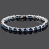 RIZILIA Round Simulated Blue Sapphire and White Cubic Zirconia 18K