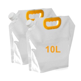 Garegce 2 Pack Collapsible Water Container, 10L Camping Water Carrier, Foldable Portable Camping Water Bags for Hiking BBQ Sport Picnic Festivals - White