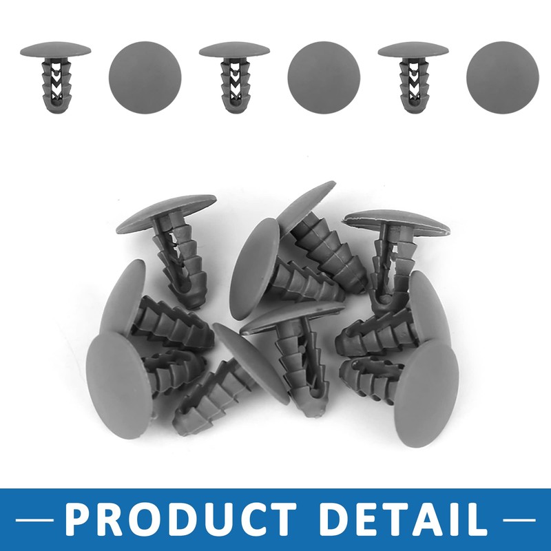 A ABSOPRO Rivets 8mm Fender Trunk Fastener Clip Plastic Gray(Set