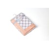 Bacati - Grey Dots with Solid Border Blanket (Grey Dots/Coral