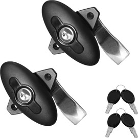 HWHongRV 2PCS RV Camper Shell Locks, Rv T Handle Lock for Storage Door, Pickup Truck & Boat, Right Keyed Alike Black Zinc Alloy Lock Body