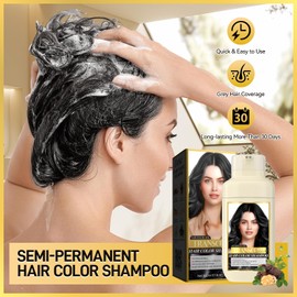 Schwarzfärbe-Shampoo, 3-in-1-Shampoo, Instant Hair Dye, Shampoo für schwarzes Haar zum Abdecken grauer Haare, Shampoo für gefärbtes Haar für Männer und Frauen, 500 ml
