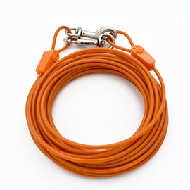 IntelliLeash 40ft Tie-Out Cables for Dogs - Strong, Safe, and Durable Dog Tie-Outs for Small Dogs up to 90 Pounds - Weather and Wear Resistant Galvanized Aircraft Cable for Outside Use