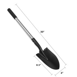 Sscp Mini Shovel with Carbon Steel, No-Slip H-Grip Ergonomic Handle, Square Nose Head for Gardening, Land Management, Yard Work, Farming and Outdoors, Essential for Camping and Hiking