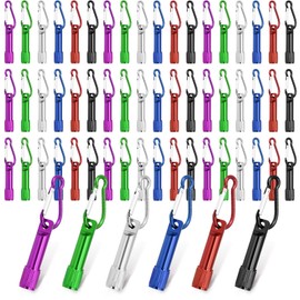 CZBRO 60 Pack Mini Keychain Flashlights Bulk, Ultra-Bright LED Metal Carabiner Clip Lights,Compact Emergency Lights for Camping, Hiking, Cycling, Survival Kits(60)