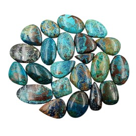 SGM Shop™ Natural Shattuckite Cabochon Loose Gemstone Flat Back Mix A+ Quality For Jewelry Making, Crafts & DIY, Wedding Gift, Healing Chakra, Wire Wrapping Crystals-5 Pcs