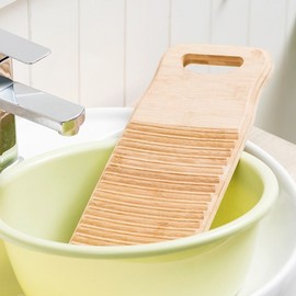 Round Bamboo Hand Washboard (40x15cm) Bamboo Washboard