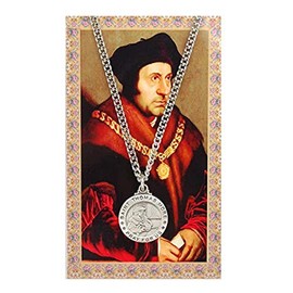 St Thomas More Prayer Card With Medal Catholic Christian Pendant Charm Patron Saint
