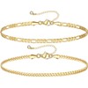 KissYan Gold Layered Ankle Bracelets for Women, Dainty 14K Gold