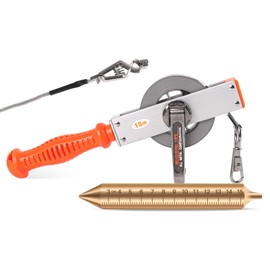 Cekegon Oil Gauging Tape with 560g/20oz Plumb bob, Explosion-Proof Oil Tank Gauging Tapes with Ground Strap, Double Duty Stainless Steel Sounding Tape with Brass Plumb Bob-15M