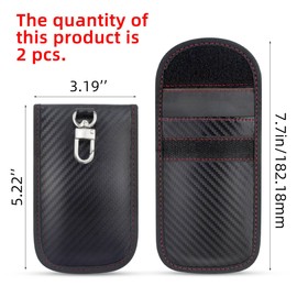 2 Pack Faraday Car Keycase Protective Bag Car rfid Signal Blocking Key Fob Protector Carbon Fiber Security Anti-theft Car Key Pouch Anti-Hacking Case Blocker Car Rfid Key Bag Faraday Cage Protector