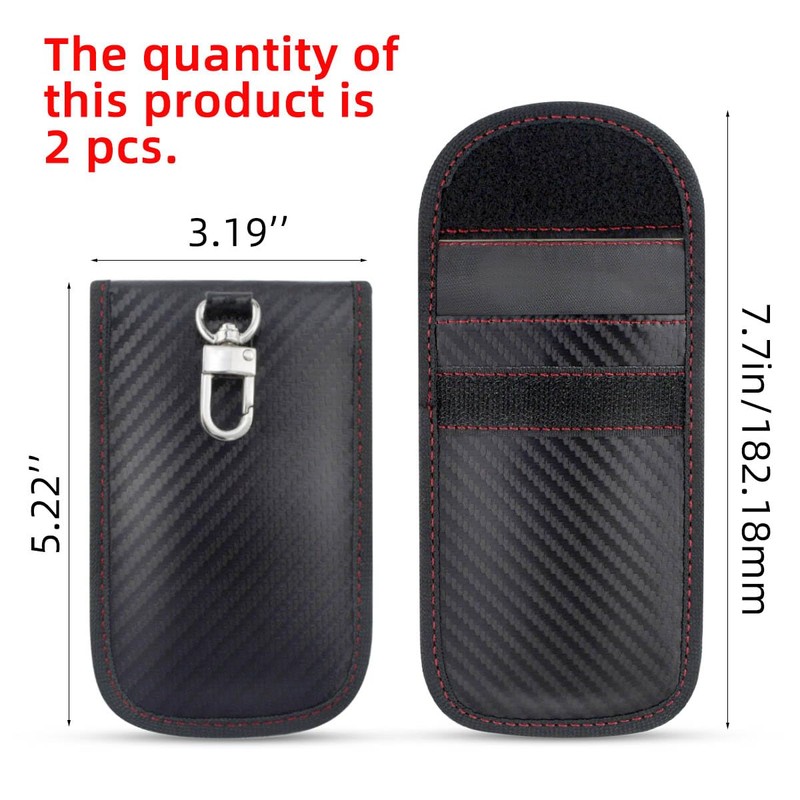 2 Pack Faraday Car Keycase Protective Bag Car rfid Signal