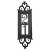 Spanish Mediterranean Custom Hammered Vertical Wrought Iron Address Plaque APV12