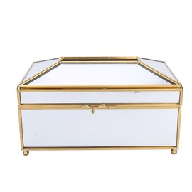 Household Mirror Surface Tissue Box Living Room Makeup Tissue Napkin Storage Box (S)