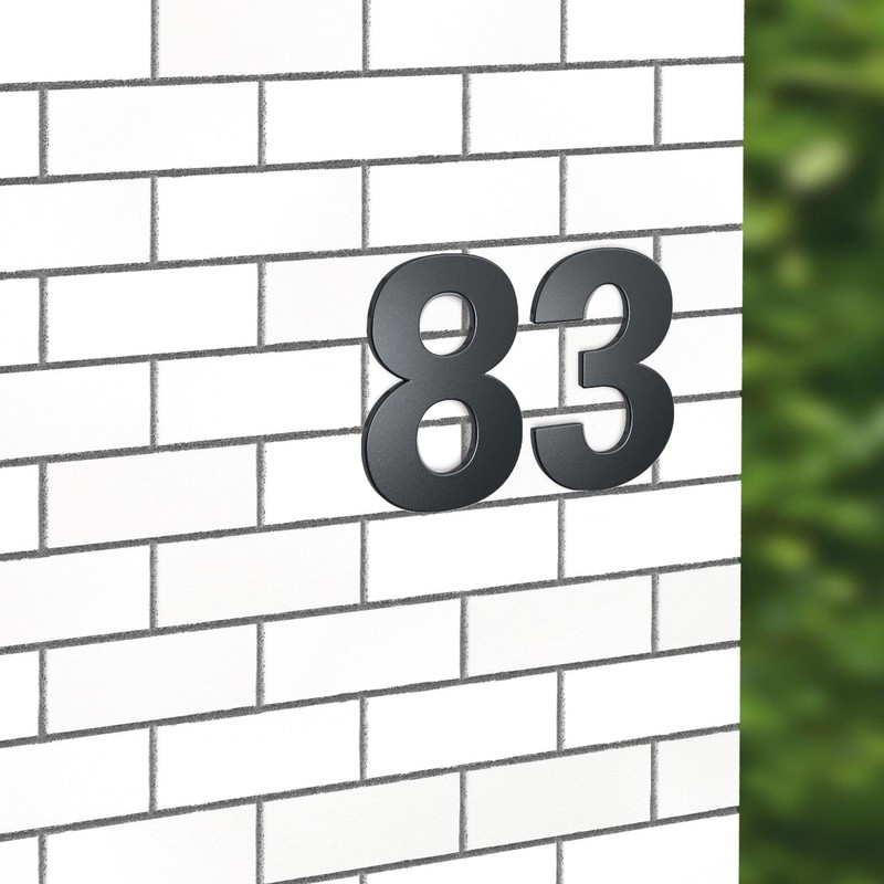 BASI House numbers made of steel in anthracite, numbers 0-9,