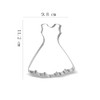 Wedding Dress Cookie Cutter Stainless Steel 4.4"