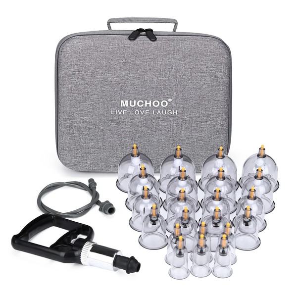 Cupping Set Professional Chinese Acupoint Cupping Therapy Sets Portable, Suction Hijama Cupping Set with Vacuum Magnetic Pump Cellulite Cupping Massage Kit 22-Cup Travel Case