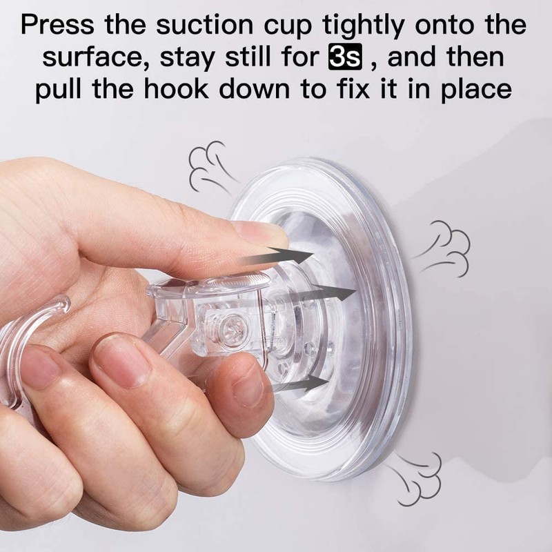 Elegear Pack of 6 Suction Cup Hooks Strong Max 3