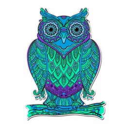GT Graphics Colorful Owl Tagle Art Design - 8" Vinyl Sticker - for Car Laptop I-Pad - Waterproof Decal