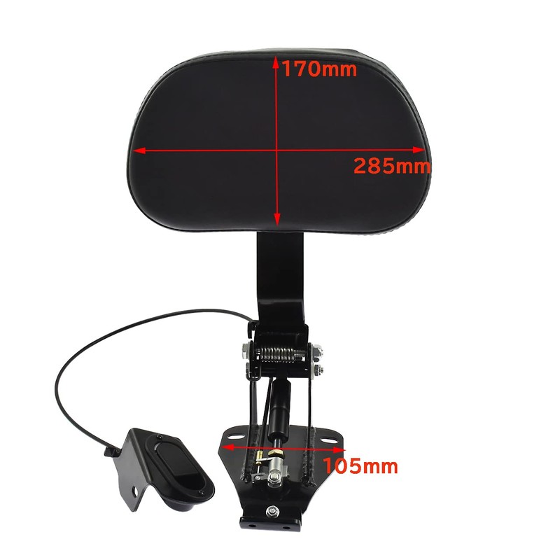 HCmotorku Adjustable Driver Backrest with Mounting Kit Compatible with Harley