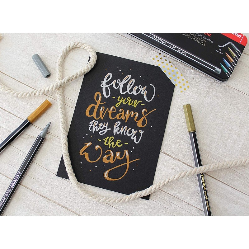 Metallic Premium Felt Tip Pen - STABILO Pen 68 metallic