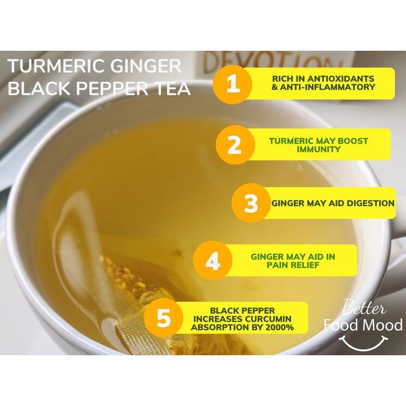 Better Food Mood Turmeric Ginger Black Pepper Tea Bags (25