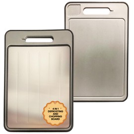 Chopping Board, Chopping Board for Kitchens with Non-Slip Feet and Deep Drip Juice Groove, Easy Grip Handle, BPA Free, Dishwasher Safe Cutting Board (Beige)