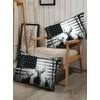 kxry Black and White Elk USA American Flag Comforter Set