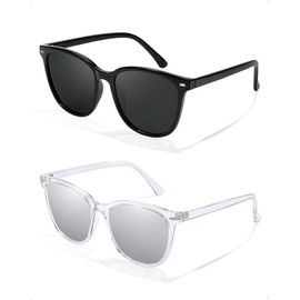 FIMILU 2 Packs Sunglasses for Women Polarized UV400 Protection Lens Big Frame Fashion Glasses Trendy Stylish Shade