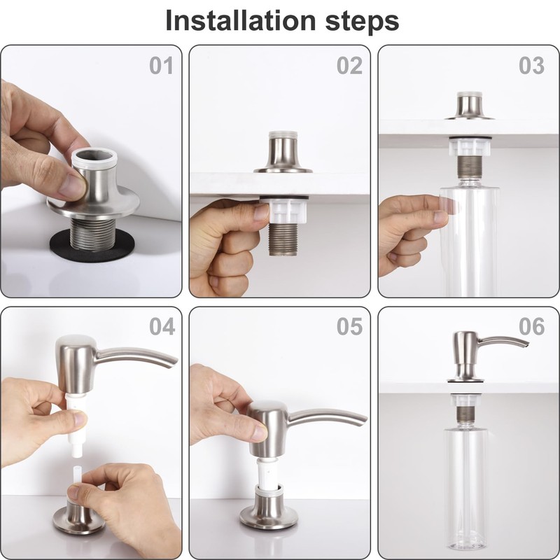 GAGALIFE Kitchen Sink Soap Dispenser with 17 OZ Large Bottle