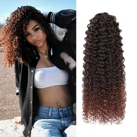 FLWAI Pre Looped Micro Kinky Curly Crochet Hair 3 Packs 12 Inch Kinky Crochet Hair Yanky Twist Crochet Hair Synthetic Wavy Crochet Hair Curly for Black Women(T30#)