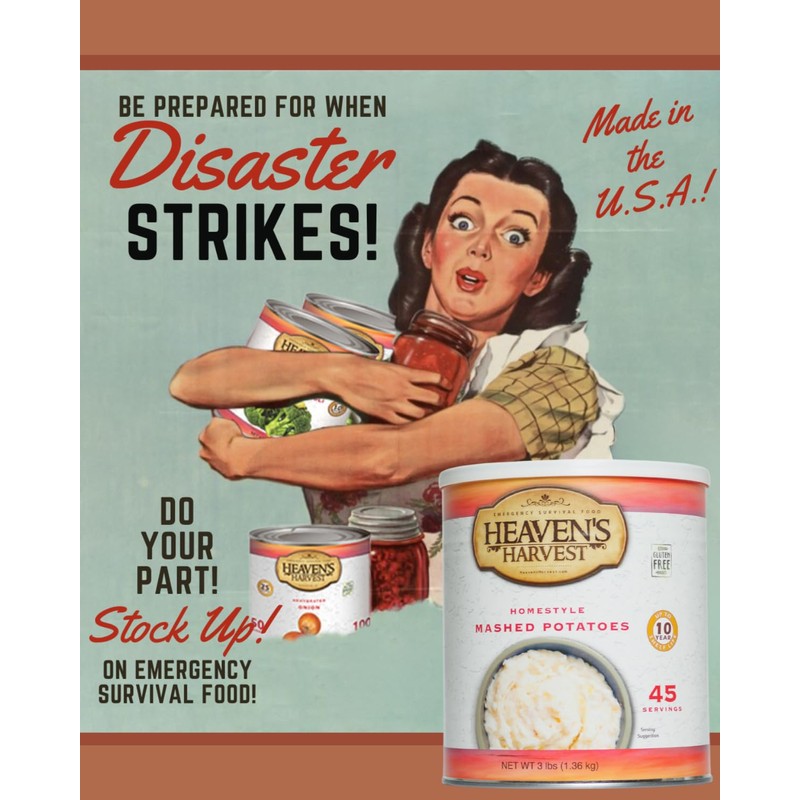 Heaven's Harvest Freeze-Dried Emergency Survival #10 Can (Mashed Potato)